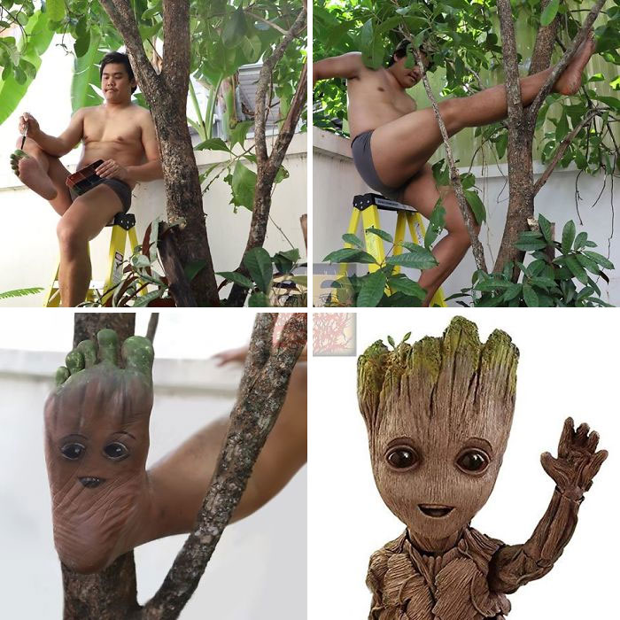 Cosplay de Anucha Saengchart como Groot