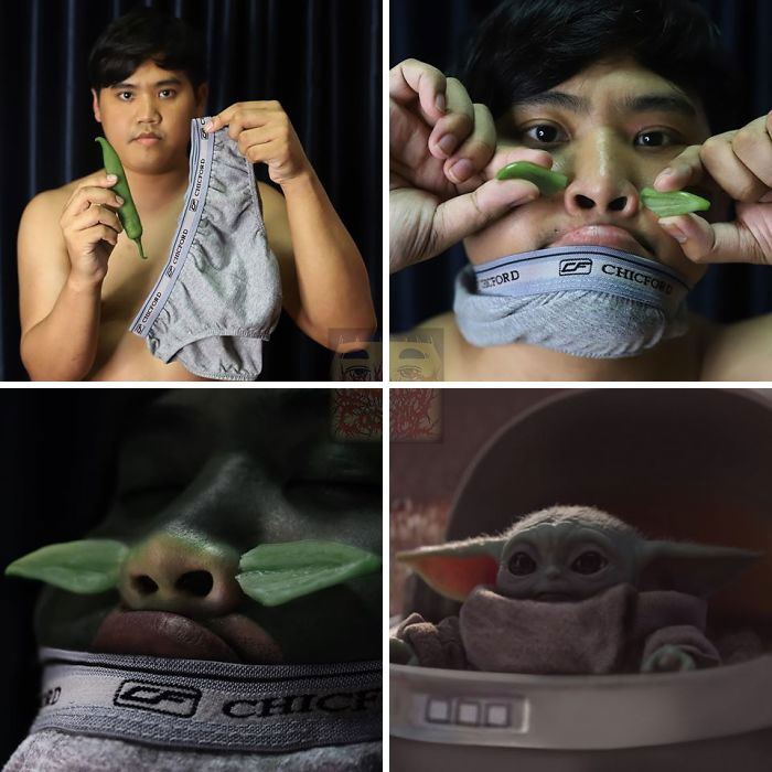Cosplay de Anucha Saengchart como bebé Yoda