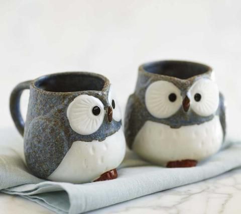 Tazas en forma de buhos