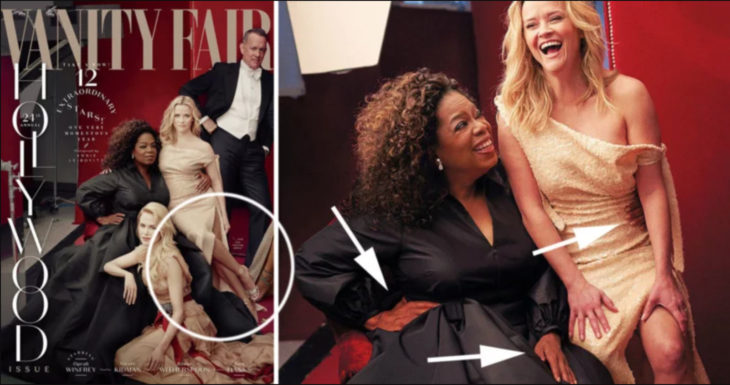 Portada de la revista Vanity Fair con errores de photoshop en Oprah y Reese Witherspoon