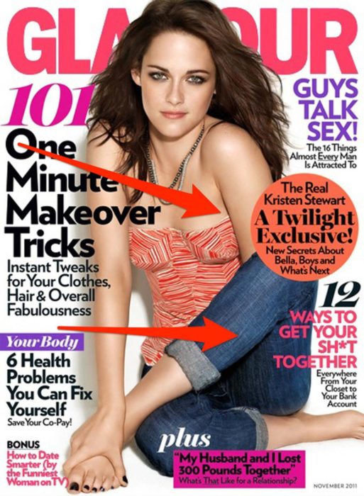 Error de edición en la fotografía de Kristen Stewart para una revista