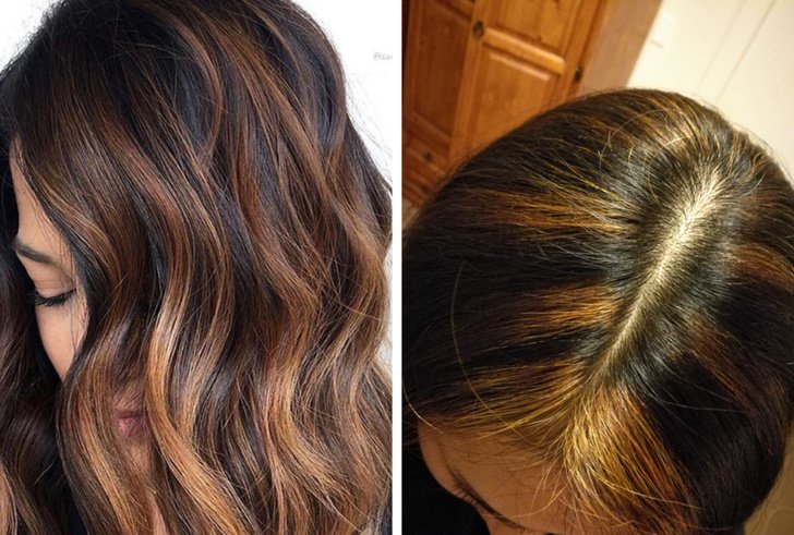 Chica mostrando el desastre que le hicieron con las mechas de su cabello 