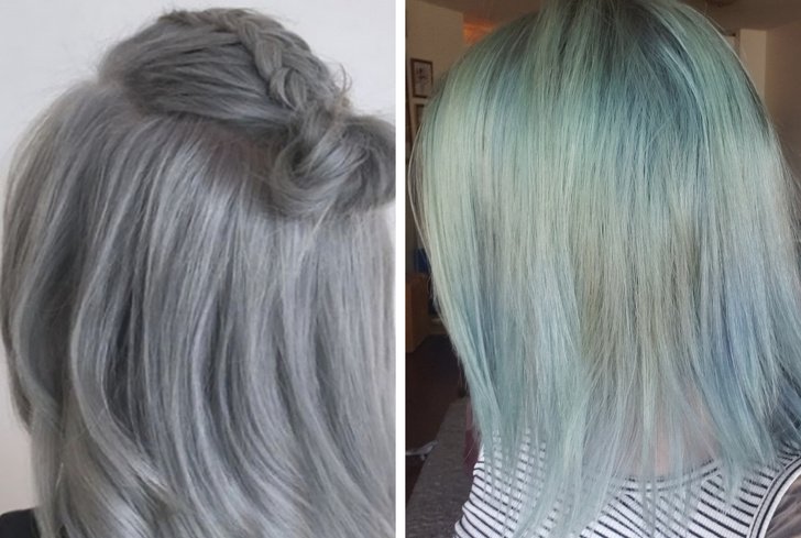 Chica mostrando cómo le quedó su cabello después de pedirle al estilista un platinado 
