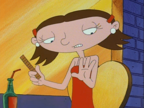 Ruth P. McDougal limando sus uñas, caricatura Hey Arnold!