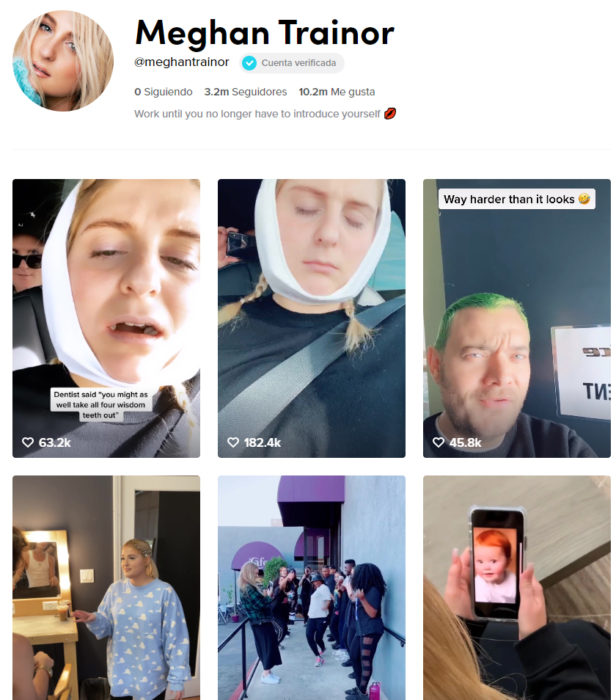 Página de TikTok de Meghan Trainor