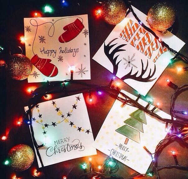 Tarjetas navideñas hechas por niños