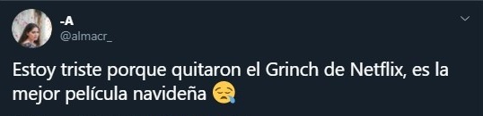 Tuit sobre El Grinch ha sido retirado de Netflix