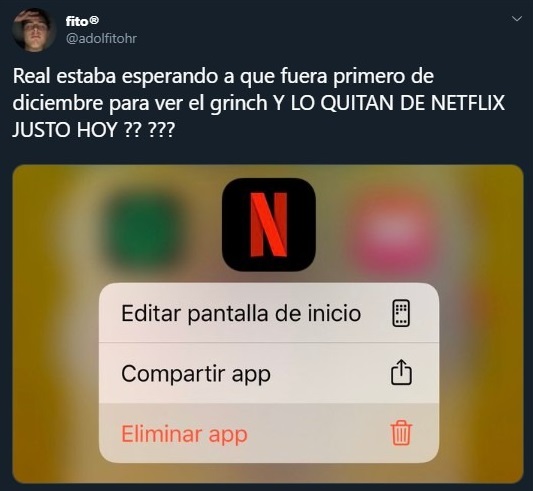 Tuit sobre El Grinch ha sido retirado de Netflix