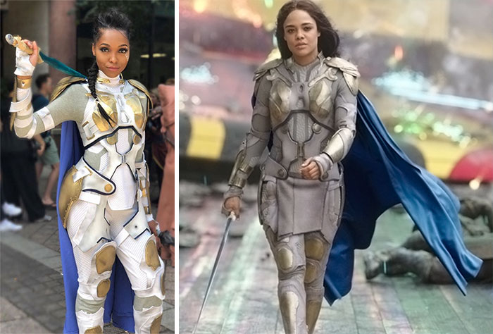 Cosplayer Jasmine James, disfrazada como Valkiria de Thor 
