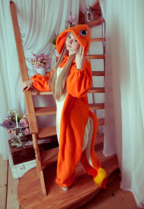 Kigurumis; pijama estilo mameluco calientita de Pokémon Charmander