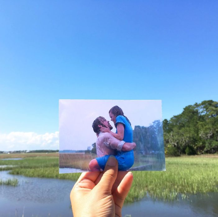 Andrea David viaja fotografiando locaciones de películas; Diario de una pasión, Rachel McAdams, Ryan Gosling, Allie Hamilton, Noah Jr., beso
