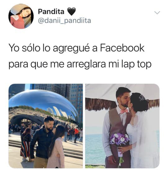 Historia en Twitter con el hastag Yo solo quería, de parejas que se conocieron de manera inusual
