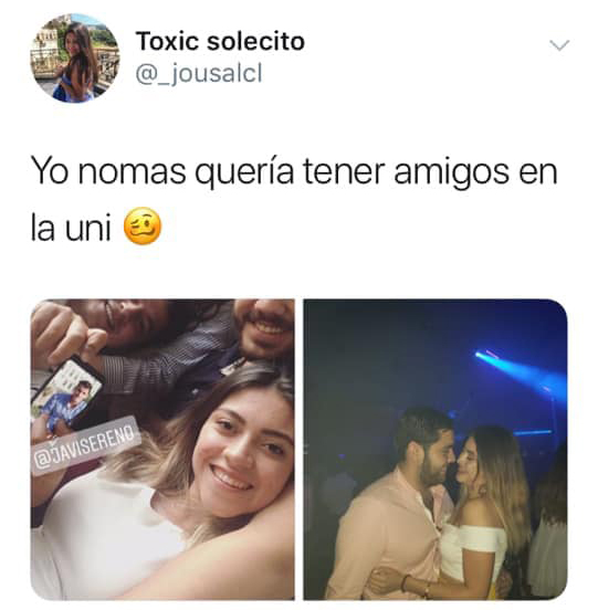 Historia en Twitter con el hastag Yo solo quería, de parejas que se conocieron de manera inusual