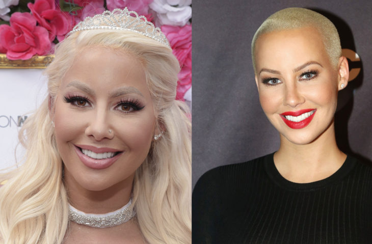 Amber Rose antes y después de afeitarse la cabeza