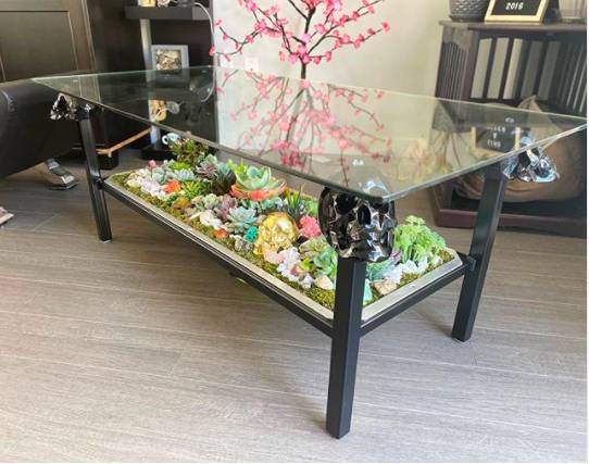 Mesas decoradas con suculentas