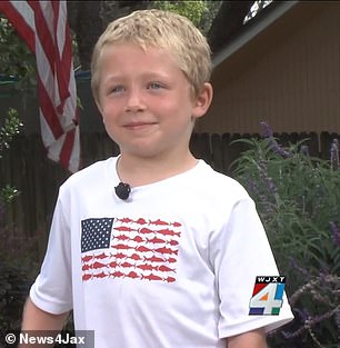 Chase Poust, niño de 7 años que salvó a su padre y hermana dando una entrevista