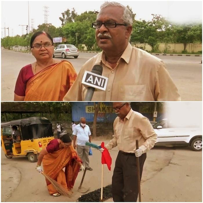 Gangadhar Tilak Katnam y su esposa Venkateshwari Katnam