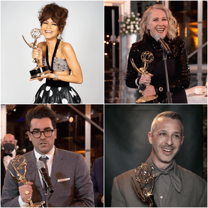 ganadores del Emmy, Zendaya, Catherine O'Hara, Dan Levy y Jeremy Strong