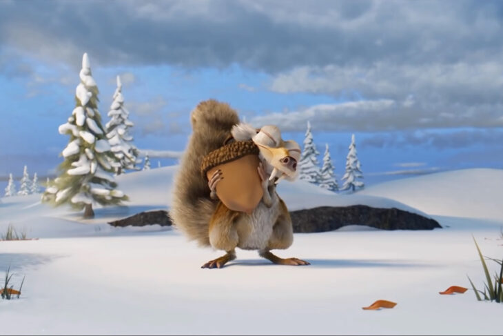 Scrat de la era del hielo con una bellota