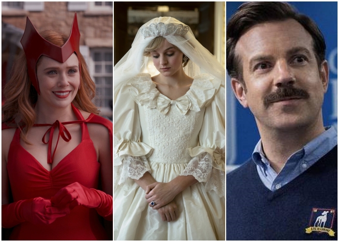 escena de Wandavision, The Crown y Ted Lasso