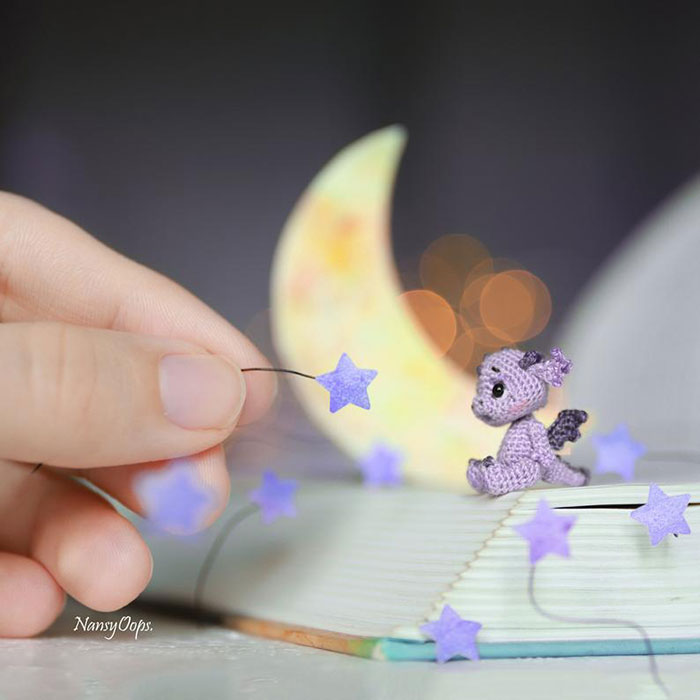 Dragón miniatura de crochet