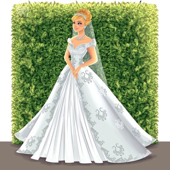 Cenicienta con vestido de novia