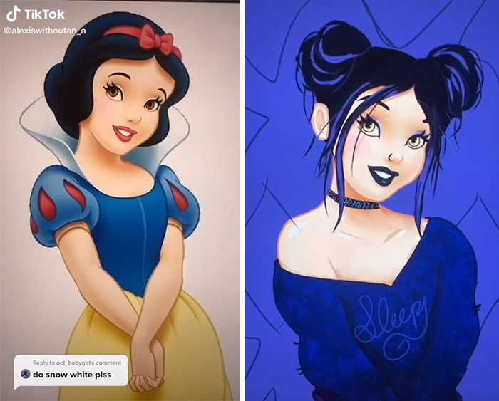 Blancanieves en su versión gótica, ilustrada por Lexis Vanhecke; personajes Disney en una versión gótica y oscura