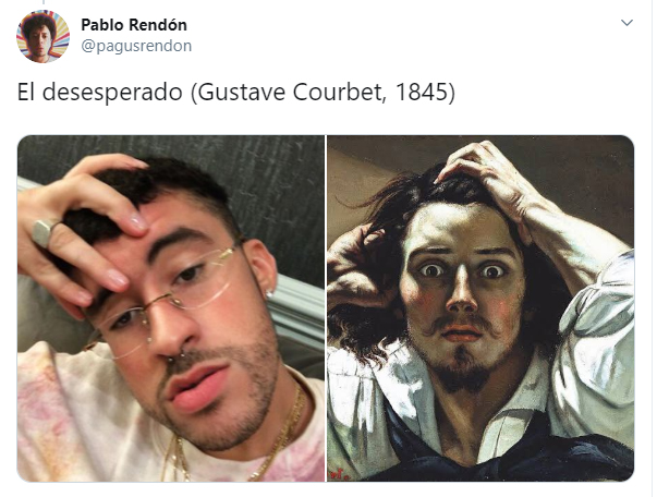 Hilo de twitter en el que se compara a Bad Bunny con diferentes obras de arte famosas