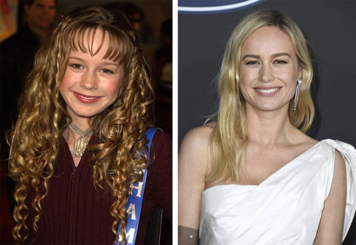imagen comparativa de la actriz Brie Larson antes vs ahora