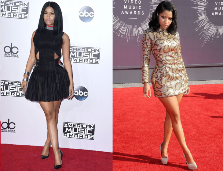Nicki Minaj posando de la misma manera en las alfombras rojas