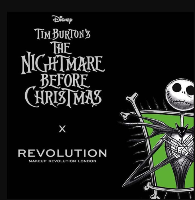 Publicidad de la colección Makeup Revolution x Nightmare Before Christmas