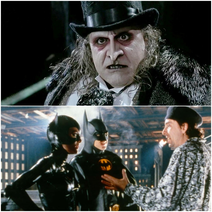 Danny DeVito, Michelle Pfeiffer, Michael Keaton y Tim Burton
