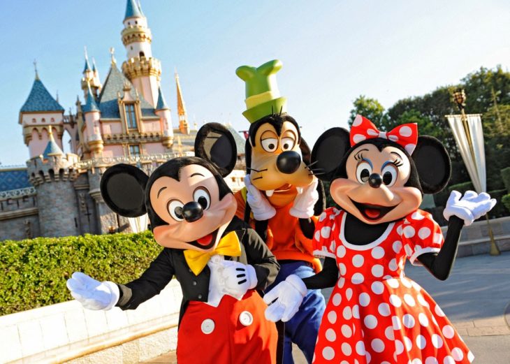 Mickey, Minnie y Goofy en Disneyland