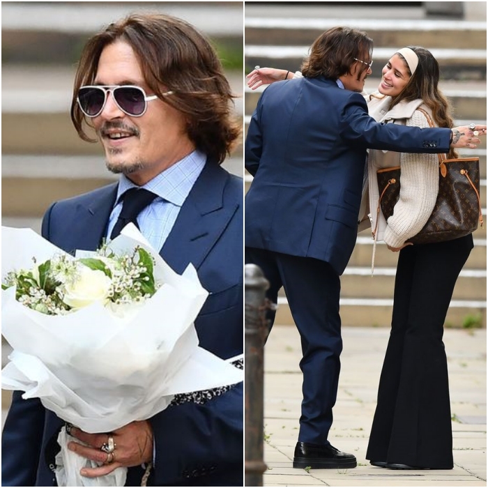 johnny depp abrazando a una fan
