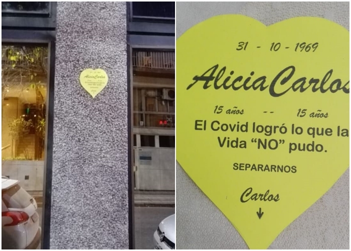 cartel en calle Italia y Córdoba en Rosario, Argentina