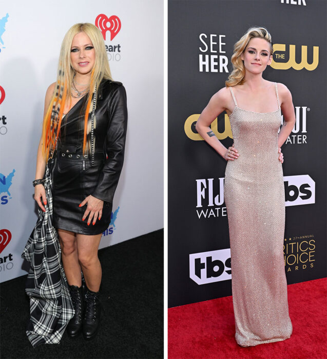 Imagen comparativa de Avril Lavigne con Kristen Stewart