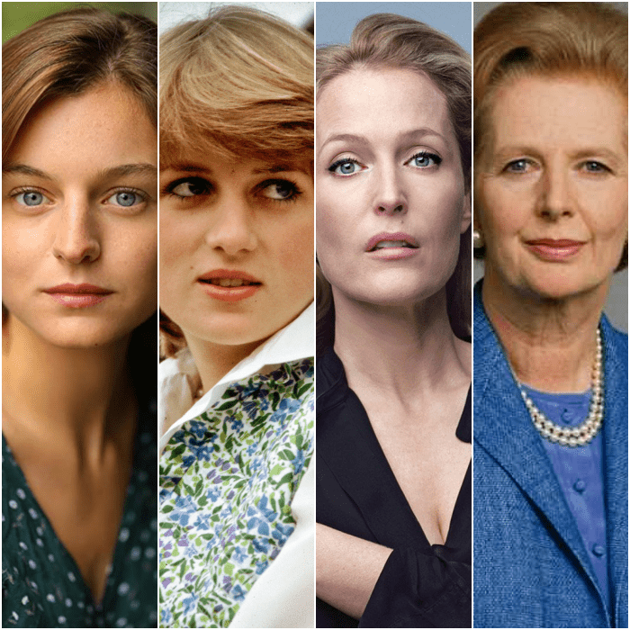 emma corrin y gillian anderson como lady d y margaret thatcher