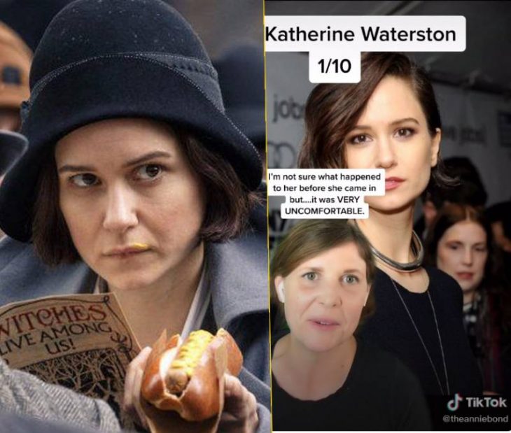 Katherine Waterston; Tiktoker que trabajó en restaurantes califica a los famosos que atendió