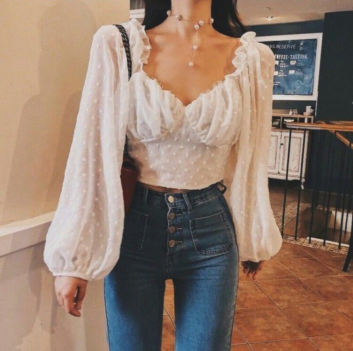 Blusa con escote, color