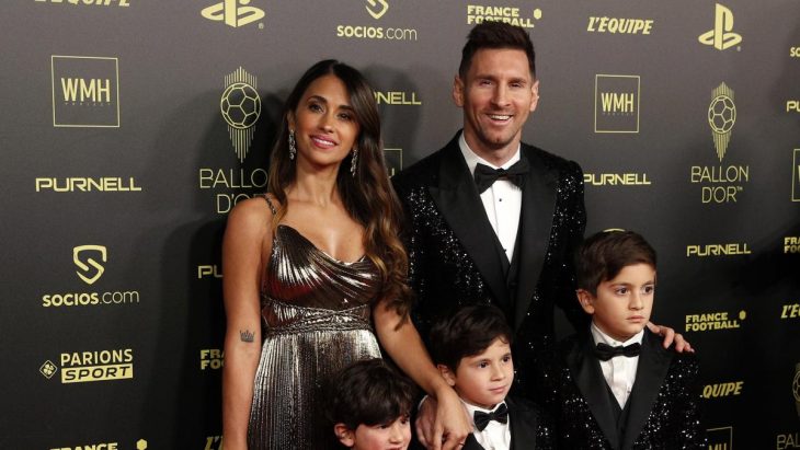 Messi y Antonela en la entrega del Balón de Oro