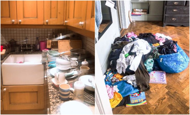 Casa sucia; Nadie la ayudaba en los quehaceres del hogar, entonces dejó de hacerlos y así reaccionó su familia