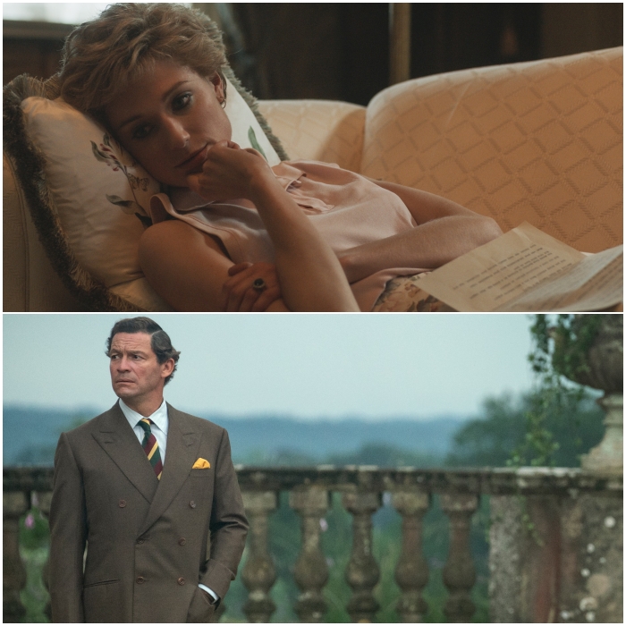 Elizabeth Debicki y Dominic West como la princesa Diana de Gales y el príncipe Carlos de Gales