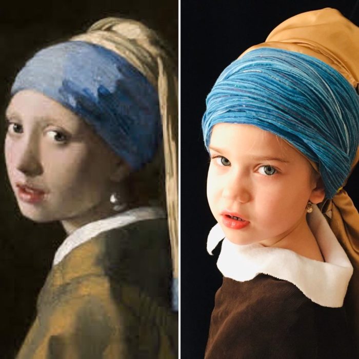 Réplique de la peinture La chica de la perla de Johannes Vermeer