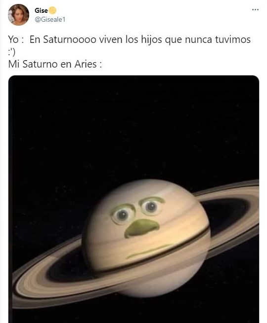 Meme con un planeta ;Así nació el meme de 'En Saturno viven los hijos que nunca tuvimos' 