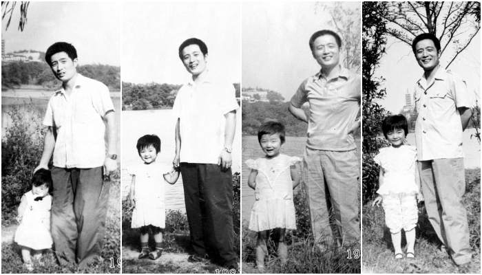 Hua Yunqing y su hija Huahua recrean la misma foto durante años