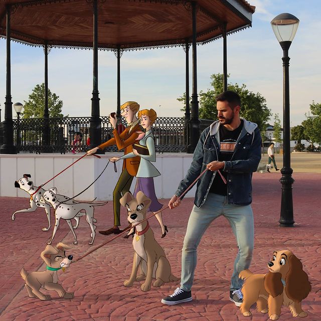 perros disney edición de Samuel MB ;Maestro convierte a personajes Disney en sus roomies y se vuelve viral