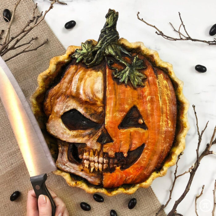 Pays de Halloween; calavera y calabaza Jack o' Lantern