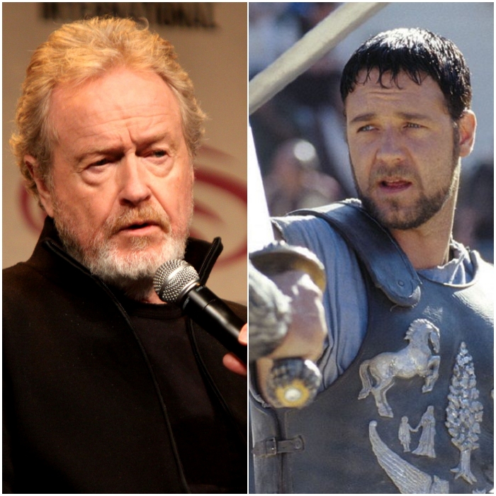 ridley scott y escena de película 'Gladiador'
