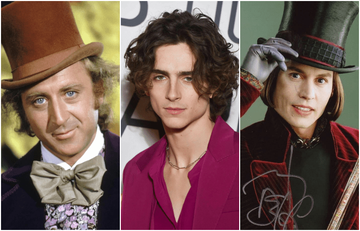timothée chalamet Gene Wilder y Johnny Depp