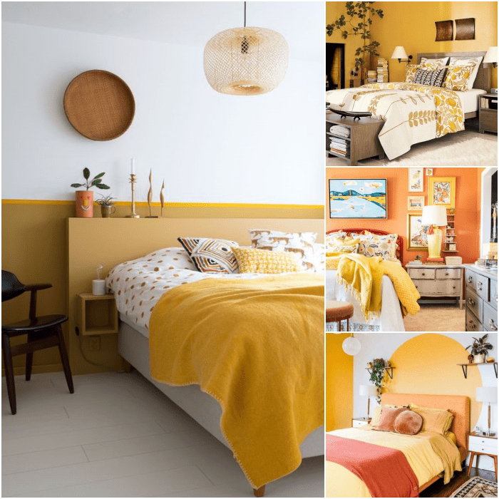 habitaciones en colores amarillo, naranja, blanco y verde